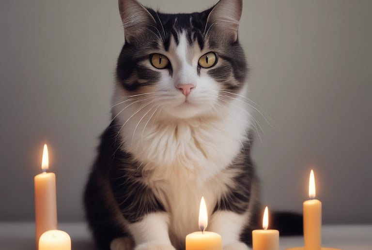 chat et bougie