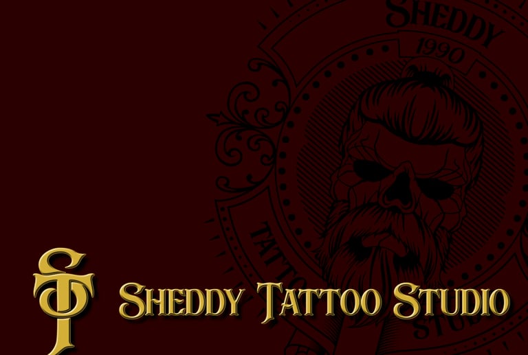 Logotipo com caveira de caravela para estúdio de tatuagem para Sheddy Tamayo por Acebal Santana.