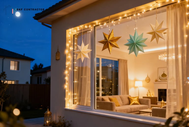 Decorate Windows with Hanging Lights