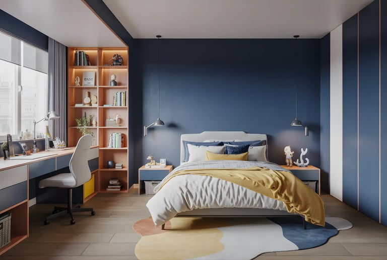 Kids Bedroom in Classic Navy color