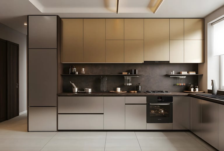 The easiest place to add metallic hues to the kitchen is drawer handles