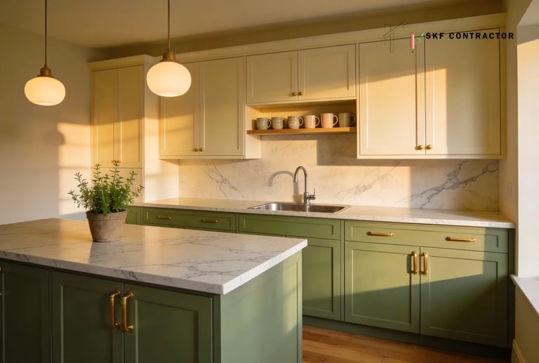 A warm sage green & cream kitchen that reflects 2026’s top colour trends