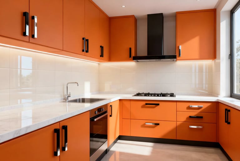Use orange to brighten up your space and add visual intrigue