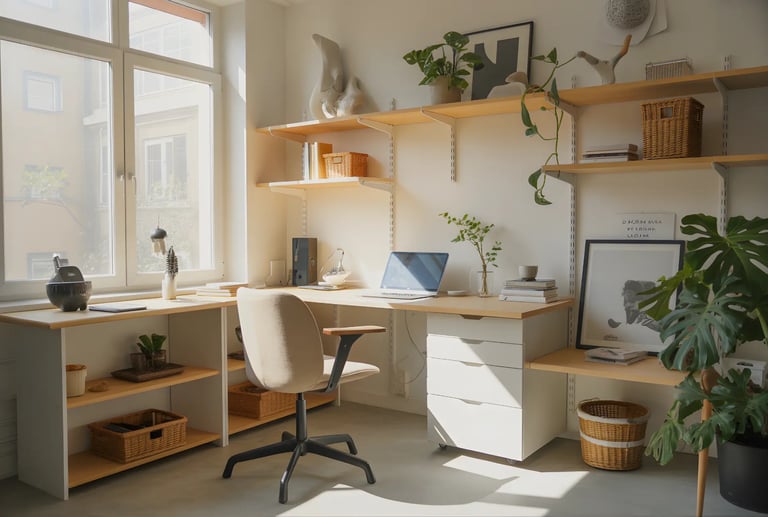 Modern Small Office Interior Design with Natural Light