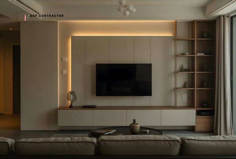 LED Backlit TV Unit Design