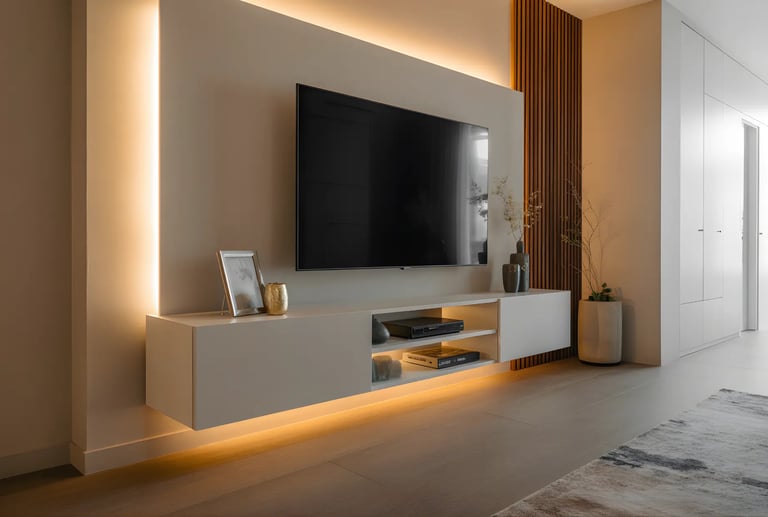 TV Unit Design: Wall-Mounted Elegance