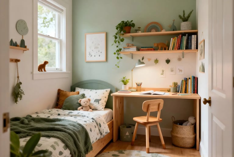 Kids Bedroom in Saga Green