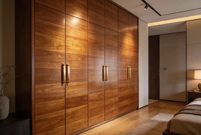 Teak wardrobe for a premium finish