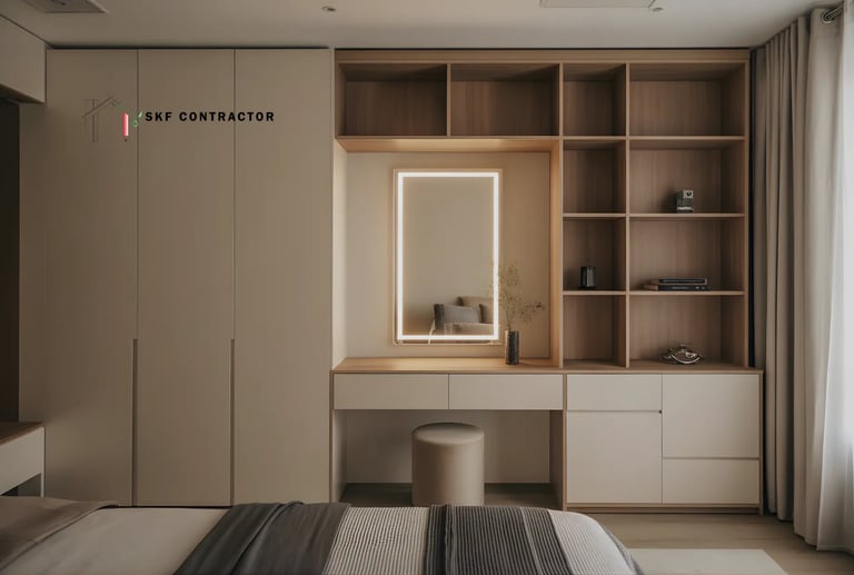 A modular vanity unit creates a space to shoot those GRWM reels