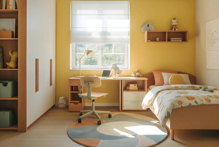 Kids Bedroom in Sunshine Yellow