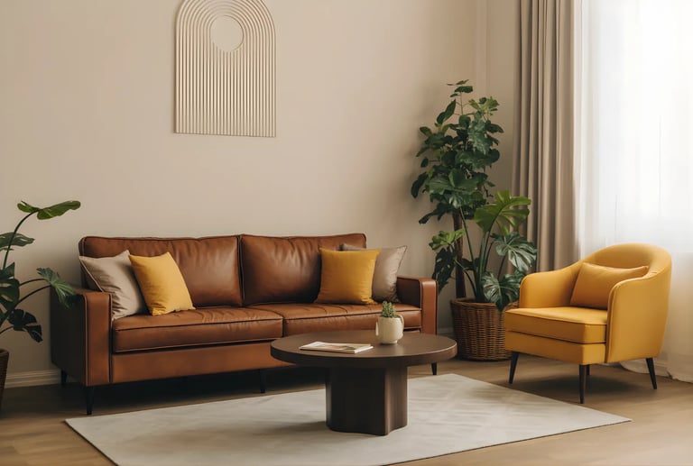 Brown and Yellow Colour Combination Furniture