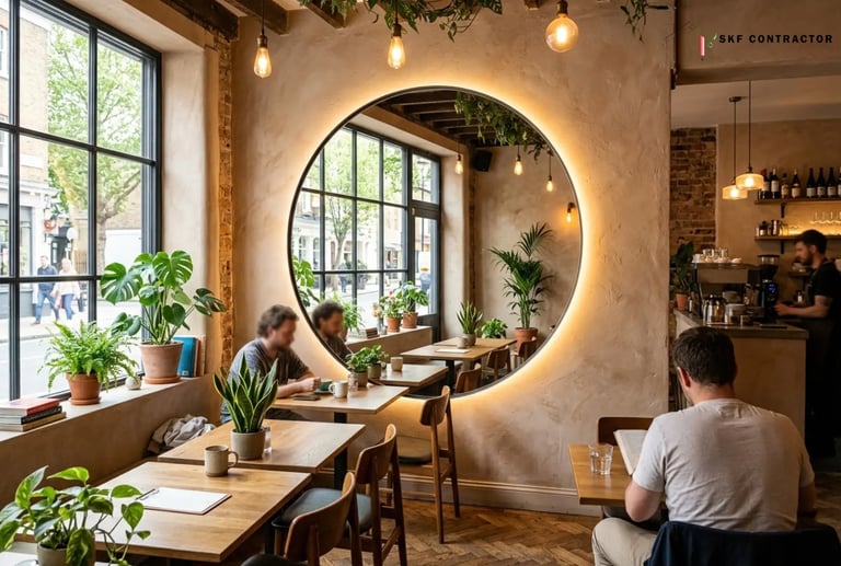 A single large mirror or a mix of small ones can change the whole feel of the space