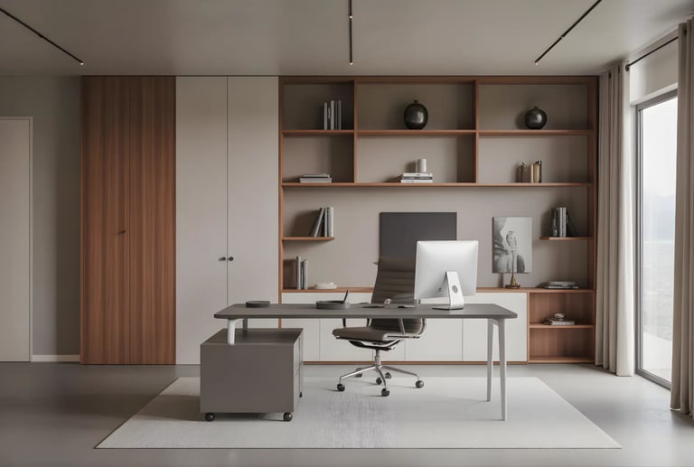 Add Warmth with Wooden Textures and Accents in office