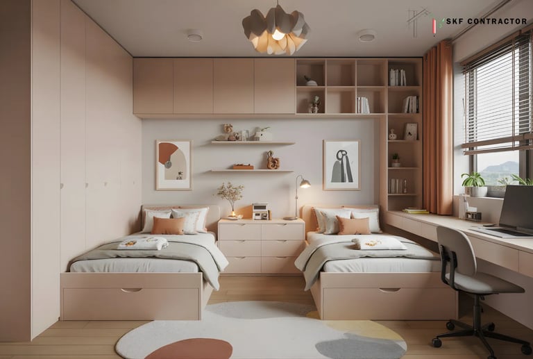 A small space designed to be spacious for two kids