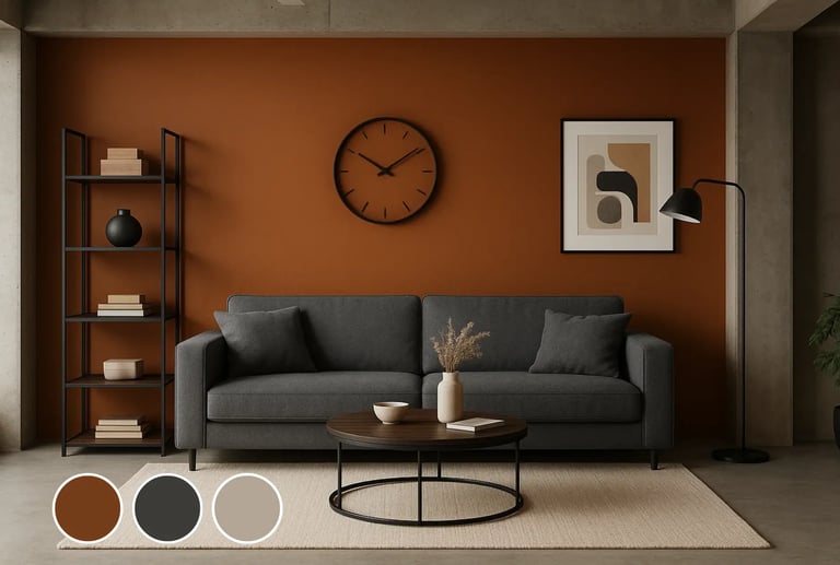 Burnt Orange + Slate Gray + Cream