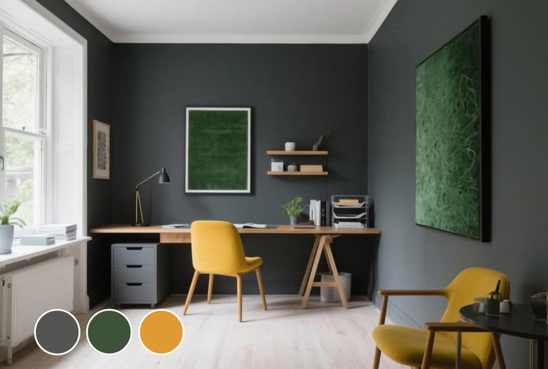 Charcoal + Olive + Mustard