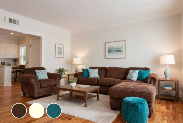 Chocolate Brown + Ivory + Teal