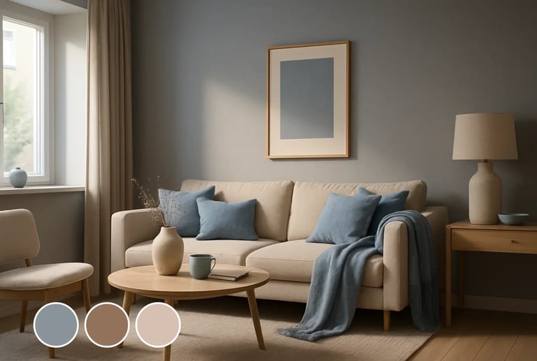 Dusty Blue + Sand Beige + Taupe
