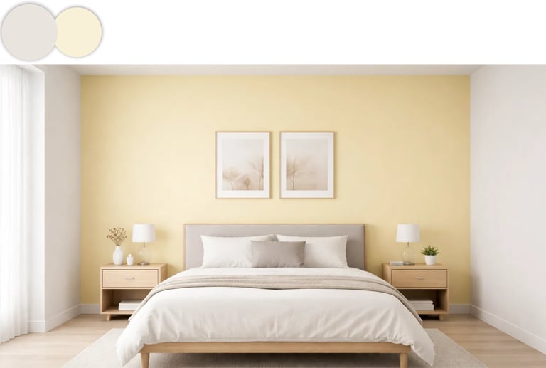 grey and pastel yellow