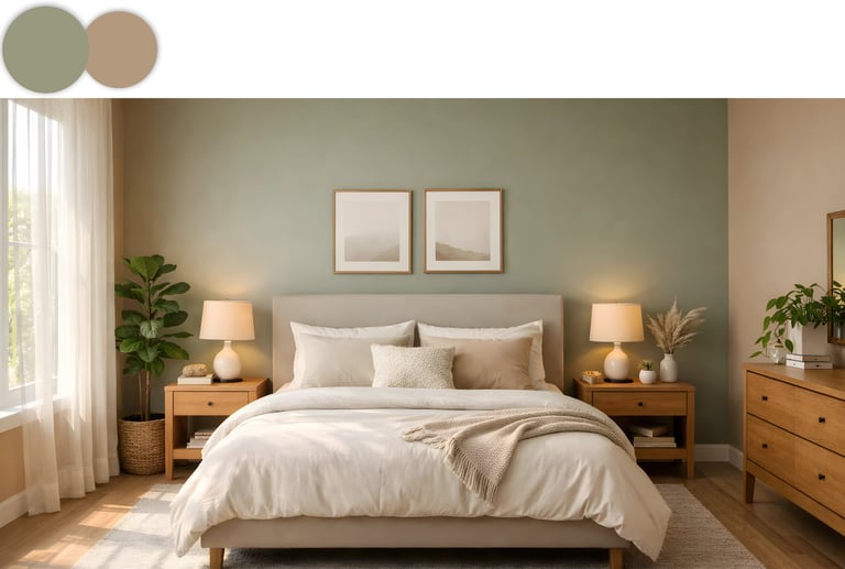 light brown and green