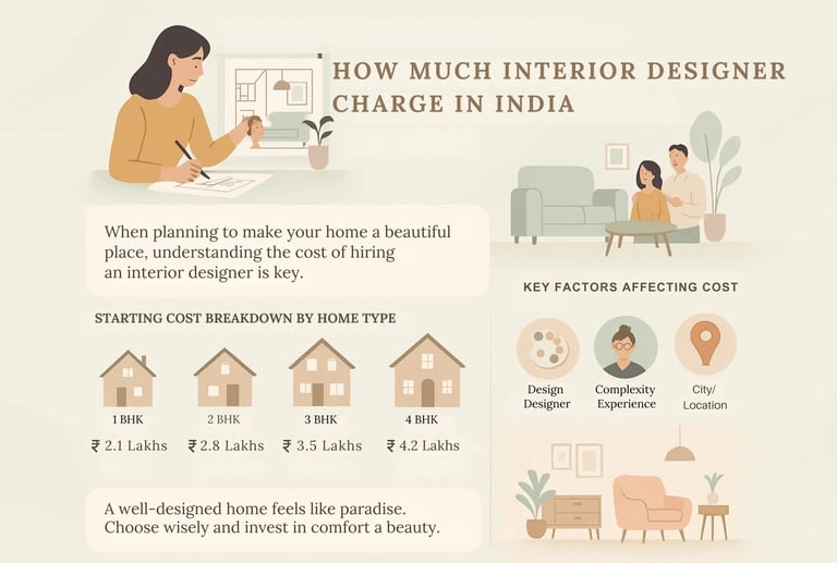how much interior designer charge in india