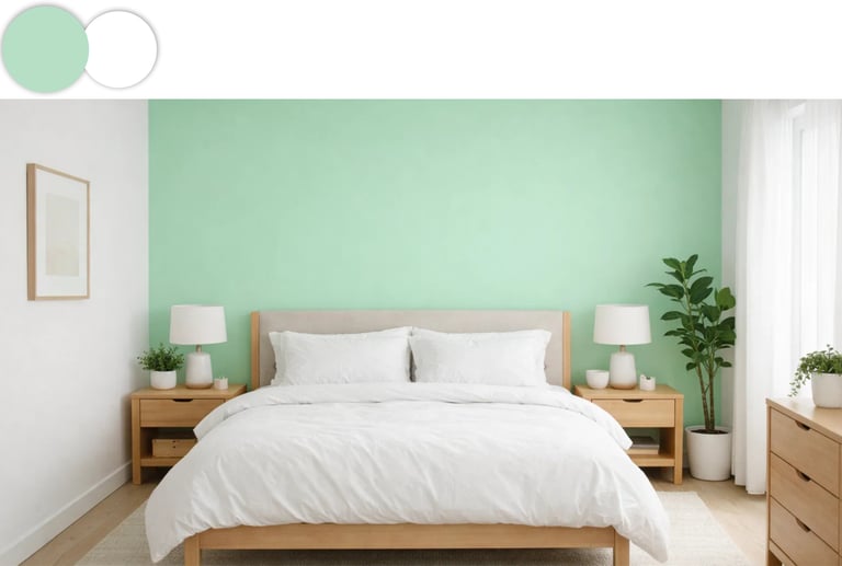 mint green and white