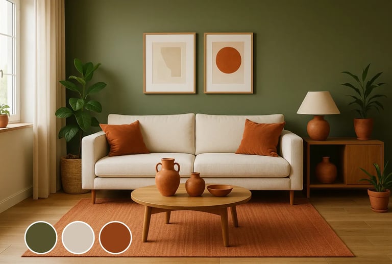 Olive Green + Cream + Terracotta
