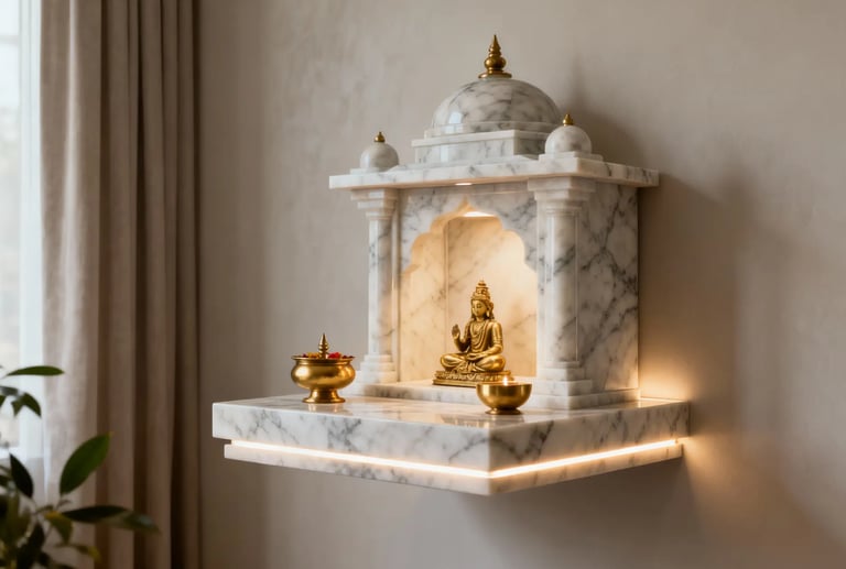 premium floating mandir unit