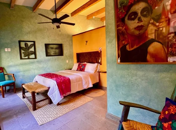 beautiful bedroom with private ensuite in san miguel de allende