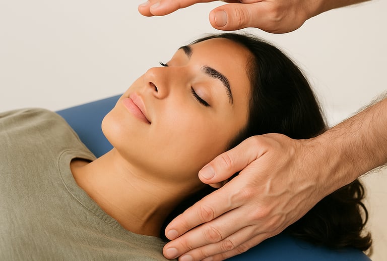 Séance de magnétisme à Verson (Calvados) - apposition des mains / Harmonisation énergétique