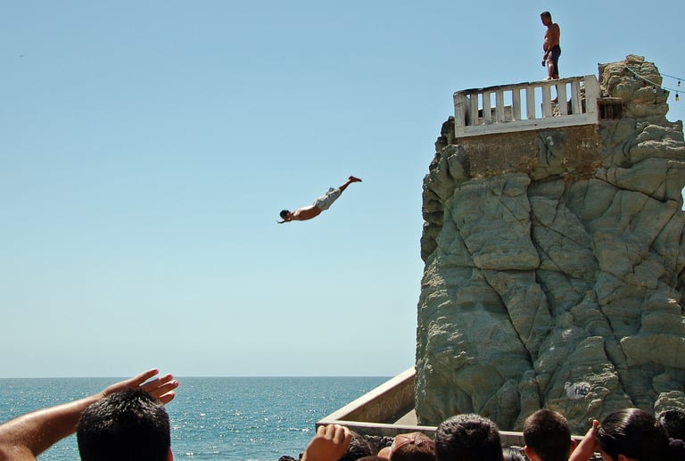 Cliff divers in Puerto Vallarta, Mexico