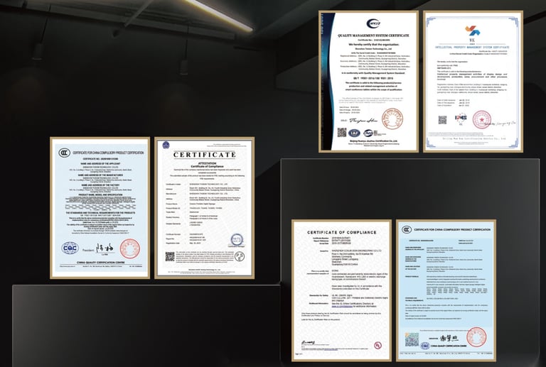 claratech's certifications on displays