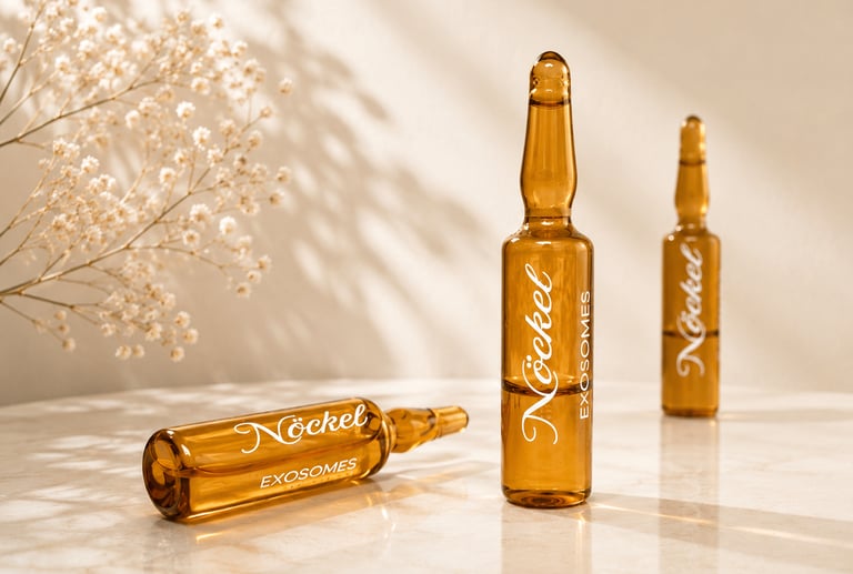NÖCKEL Exosomen-Ampullen als Teil des NÖCKEL Pflegerituals für die Anwendung zu Hause