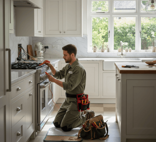 Electrician in nuneaton working in the kitchen 