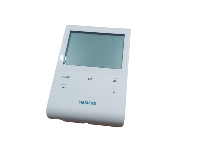 RDE100.1 Room thermostat with auto time switch and LCD, battery 2-position control with on/off outpu