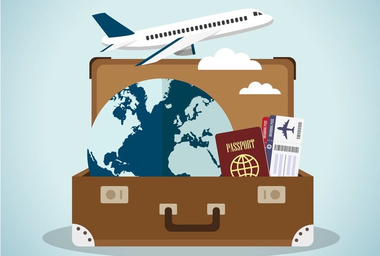 Suitcase with Travel Items