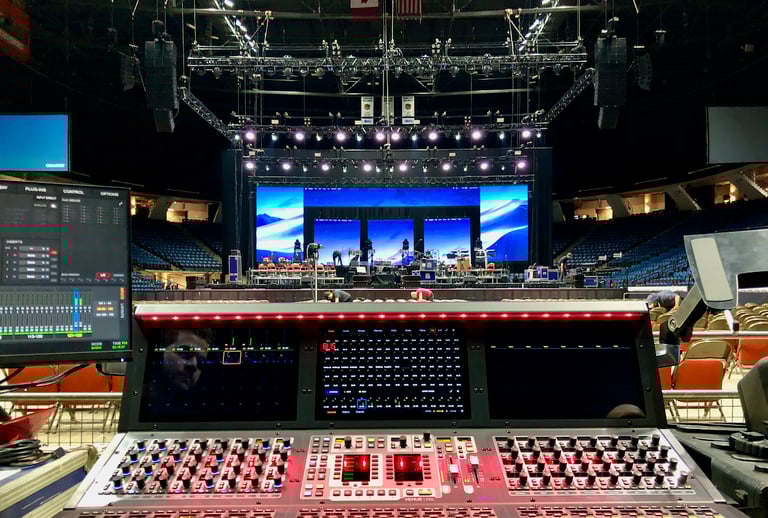 Live Event Production for an arena show in Ontario near Toronto running an Avid S6L Audio console.