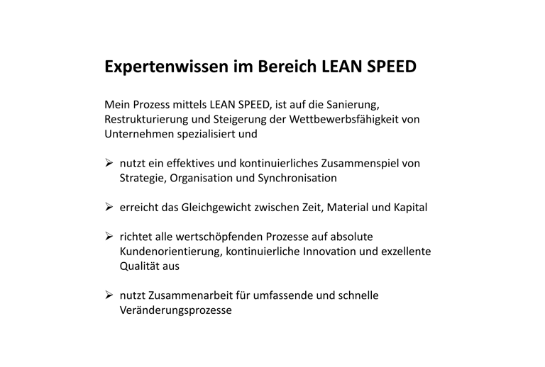 Operational Excellence with Lean Speed