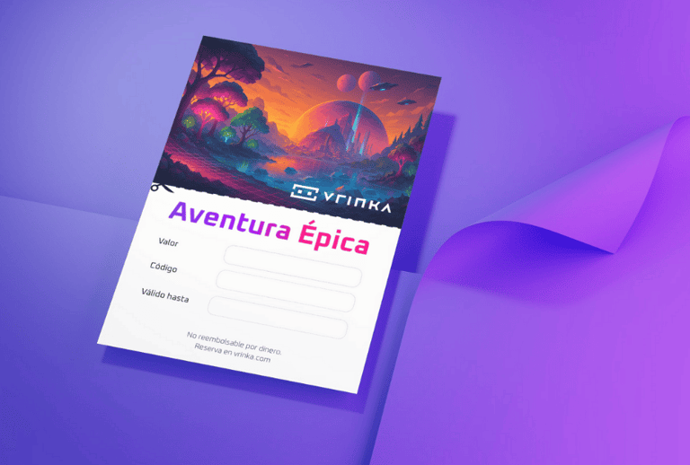 Tarjeta de regalo para sesion de realidad virtual