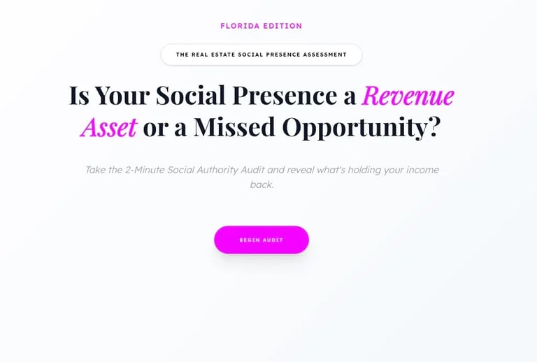 WebPro247 I Examples WebPro247 The Real Estate Social Presence Assessment