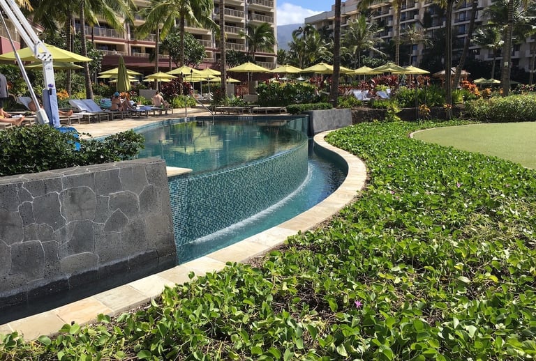 Quartzite paving for pool edges