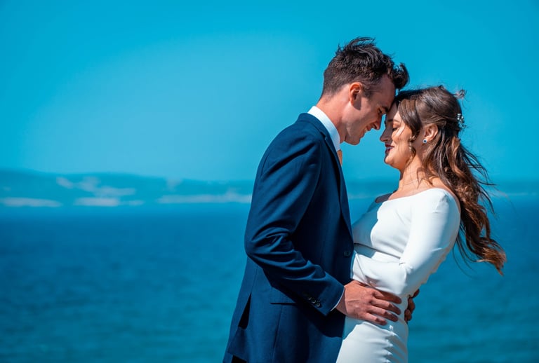 a man and woman standing next to each other