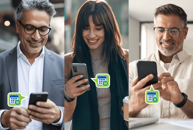 a group of people are looking at their cell phones