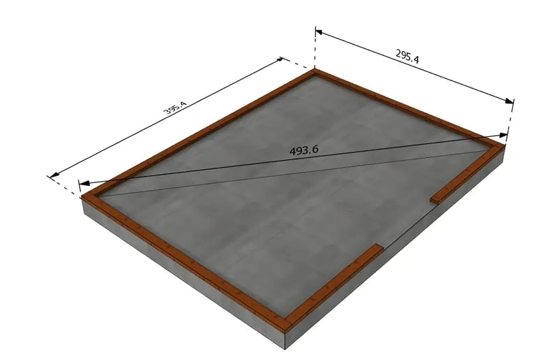 Implantation de mur sur dalle béton