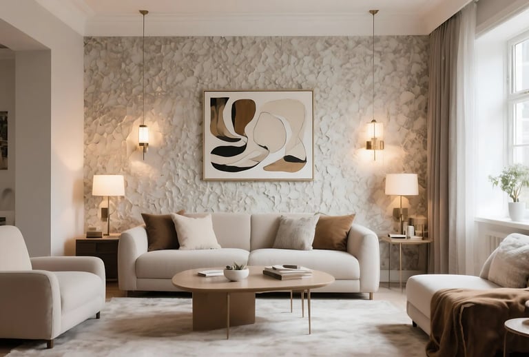 Living Room with Feature wall