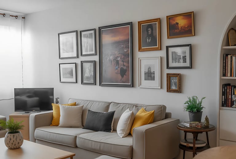 Display Personal Art in Living room wall