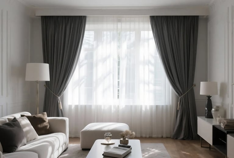 Layer Curtains in Living Room