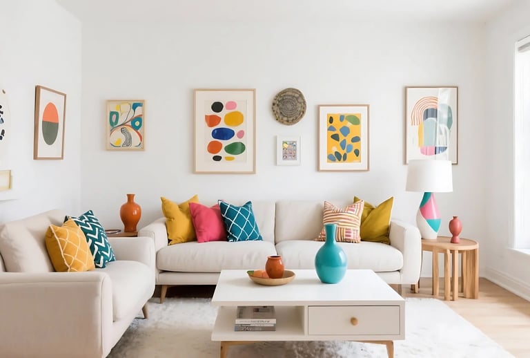 Living Room with Pops of Color