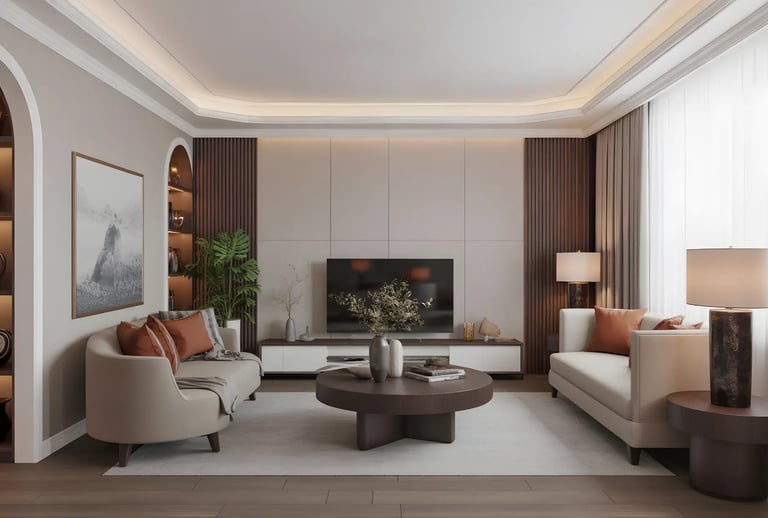 Living Room with Statement Light