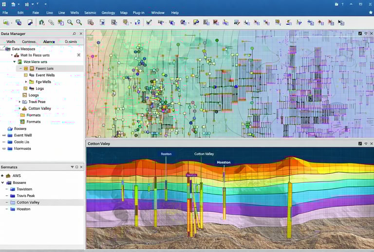 Workstation of a geologist analyzing a field